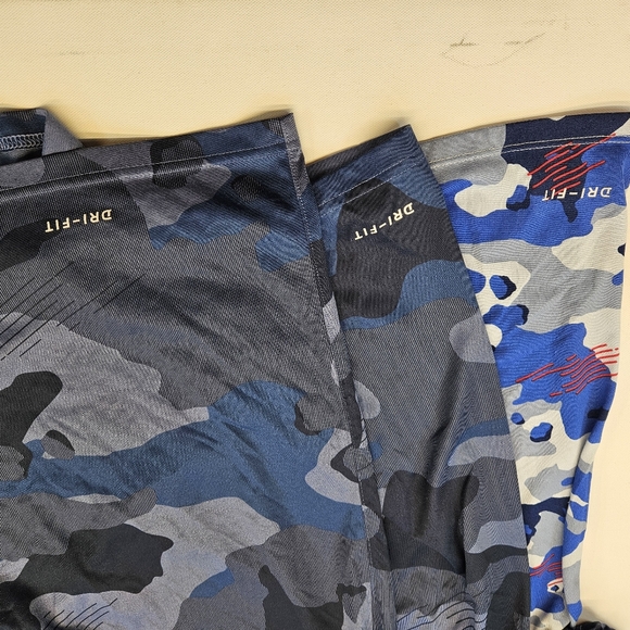 Lot Of 3 Nike T-Shirt Mens XL Fitted Blue Camo Dri-Fit Short Sleeve Performance - Picture 10 of 11